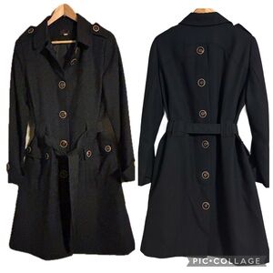 Boutique Vintage Inspired Classic Wool Blend Women’s Via Trench-coat Size 14